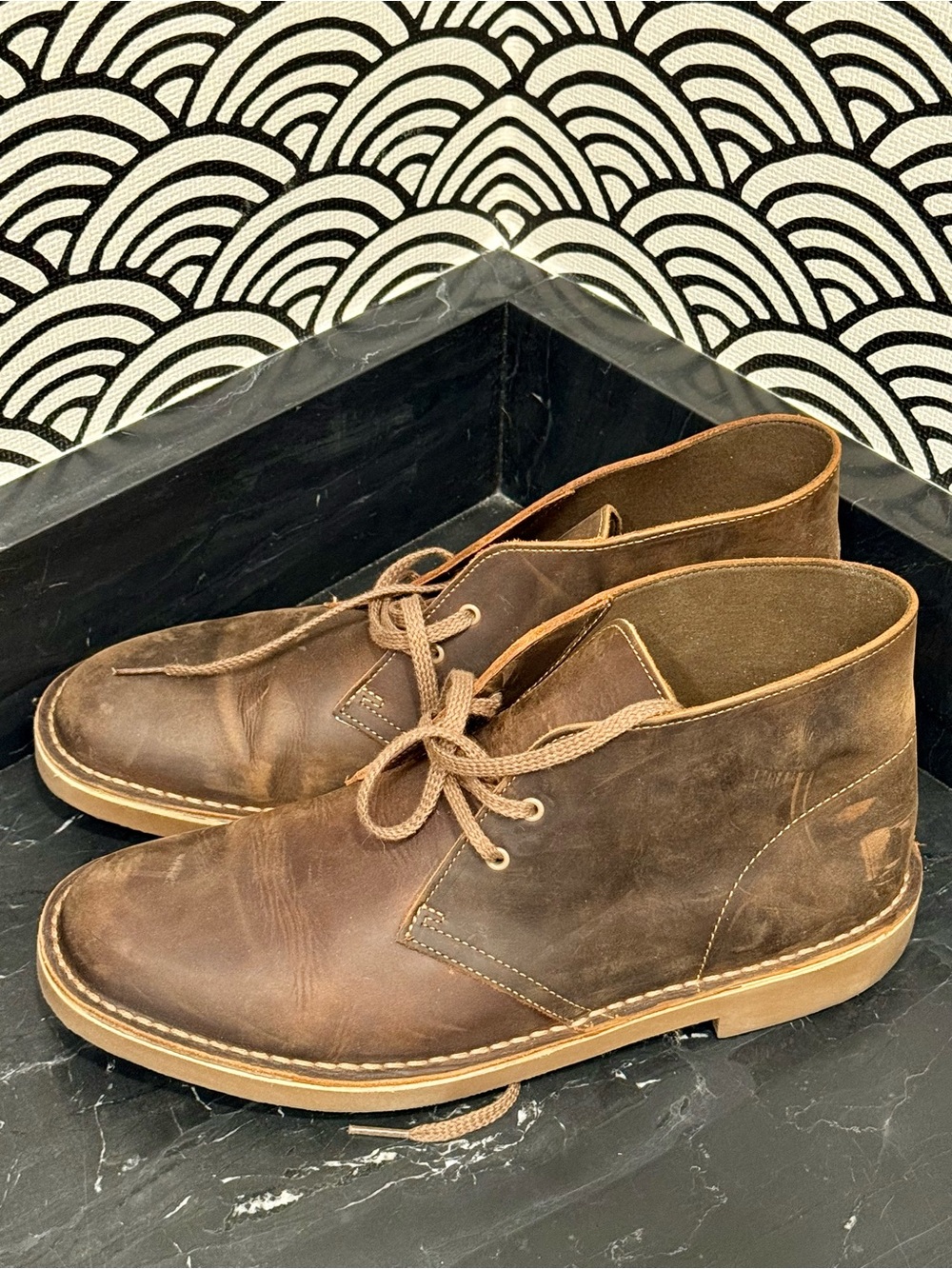 Clarks Men's Bushacre 2 Chukka Boots - Dark Brown Sz 10 - Lace-Up Casual